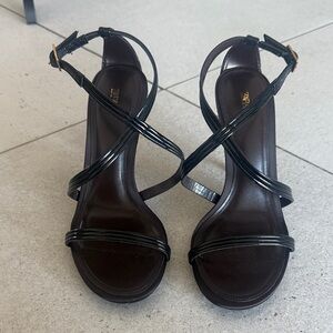 Zara Black Strappy High Heel Sandals